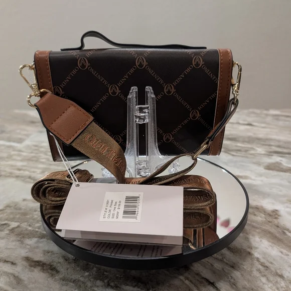 Orlandi Valentino Brown Crossbody Bag - Picture 4 of 7